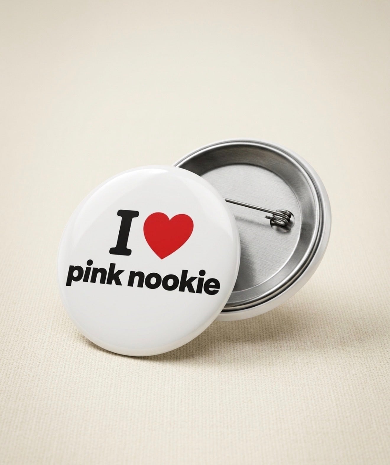 I ❤️ Pink Nookie Button